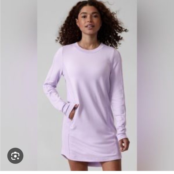 Athleta Tops - Athleta balance sweatshirt tunic dress size XS elfin purple